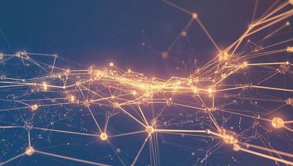 Fototapeta premium Abstract digital data with neural network visualization