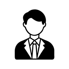 Black and white businessman icon