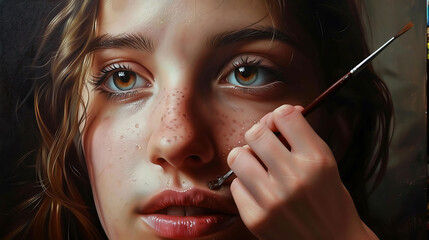 Obraz premium A portrait painter capturing emotions, bringing life to art with every brushstroke.