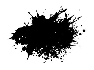 Fototapeta premium Black ink splash with rough edges
