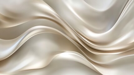 Obraz premium A futuristic abstract neutral wave background with smooth, wavy lines in shades of soft taupe and platinum.