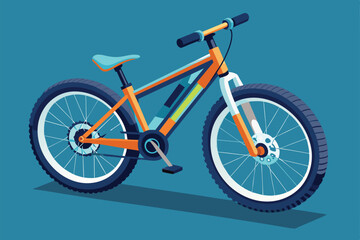 Fototapeta premium A detailed illustration of a vibrant mountain bike that allows for customization in design and features, Mountain bike Customizable Isometric Illustration