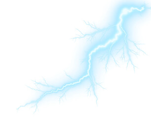 Blue Lightning Bolt isolated on a transparent background