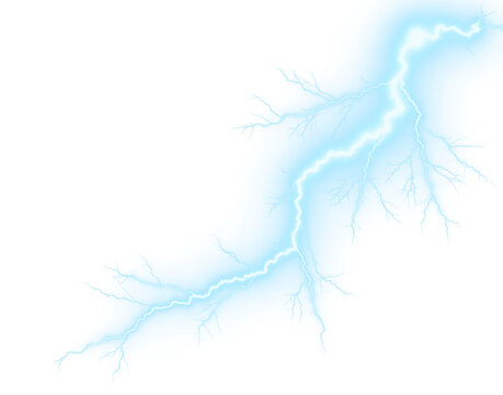 Blue Lightning Bolt isolated on a transparent background