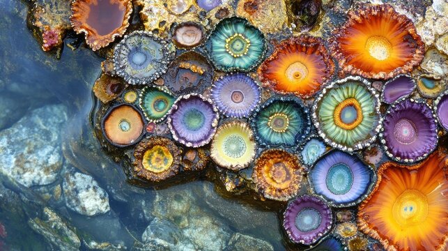 Vibrant Limpets in a Tidepool: A Coastal Showcase of Barwon Heads, Australia
