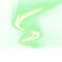 Green Aurora Borealis isolated on a transparent background