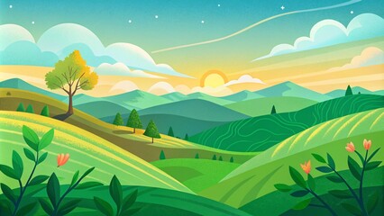 Obraz premium summer landscape with mountains