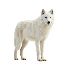 Fototapeta premium Arctic White Wolf, isolated on transparent background