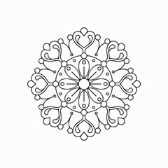 Simple Floral Mandala Coloring Page Line Art Printable