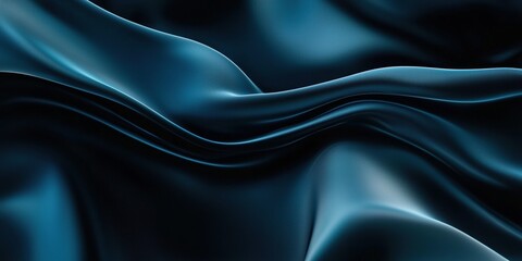 Obraz premium Abstract background with smooth, flowing waves of fabric in dark colors