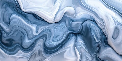 Obraz premium Abstract Blue and White Marbling Background, with grey and blue color waves