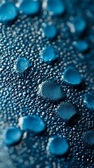 Abstract Close-Up of Blue Material with Embedded Circular Patterns