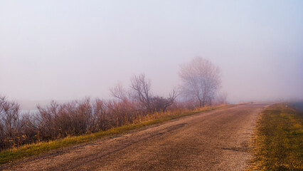 the river Po inside its Veneto side Delta during a winter season, Rovigo, Italy