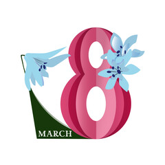 Elegant 3D Paper Cut March 8 Design with Flowers