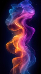 Obraz premium Colorful Flowing Waves of Light in a Dark Background Scene