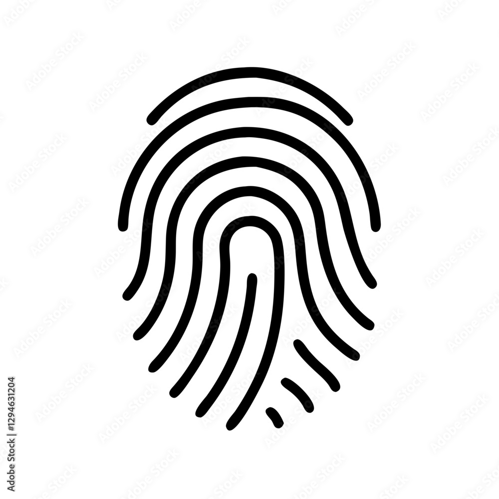 Poster a fingerprint symbol, representing identity and security