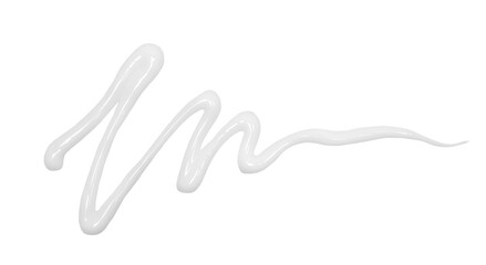 White cosmetic cream spilled isolated on white, clipping	