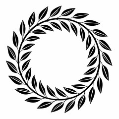Obraz premium a circular wreath of laurel leaves, symbolizing victory and achievement, against an isolated background. The leaves are arranged in a symmetrical pattern to create a harmonious design
