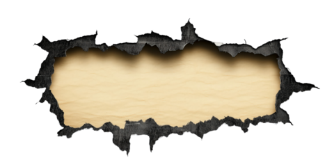 Torn Paper Frame: A dramatic, ripped rectangular frame with a light wood texture insert against a stark white backdrop, ideal for adding text or images.  Perfect for grunge, vintage.