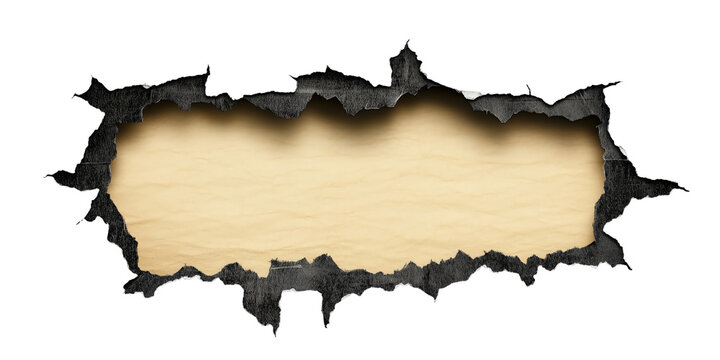 Torn Paper Frame: A dramatic, ripped rectangular frame with a light wood texture insert against a stark white backdrop, ideal for adding text or images.  Perfect for grunge, vintage.