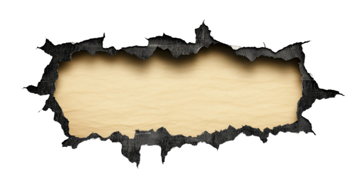 Torn Paper Frame: A dramatic, ripped rectangular frame with a light wood texture insert against a stark white backdrop, ideal for adding text or images.  Perfect for grunge, vintage.