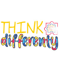  Think Differently, Autism Awareness T-Shirt, Light It Up Blue Shirt, Neurodiversity Support Tee, Autism Acceptance Clothing, Inclusion Matters T-Shirt, Shirt Print Template