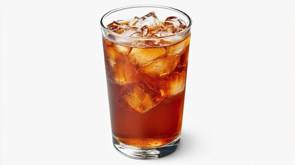 Iced tea in glass, refreshing drink, summer beverage