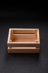 Empty wooden box for fruits or vegetables