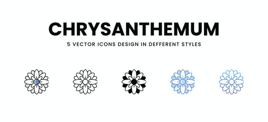 Chrysanthemum vector icons set stock illustration