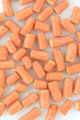 Abundant Pile of Fresh Baby Carrots Top View