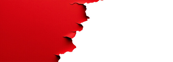 Torn Red Paper Reveal: A close-up shot reveals a vivid red paper torn to unveil a pristine, blank area. The contrast between the colors and textures emphasizes the concept of revelation, transition.