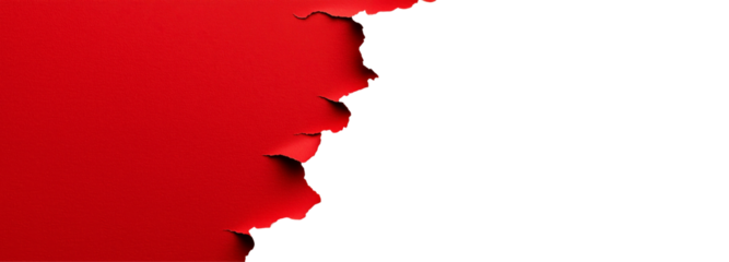 Torn Red Paper Reveal: A close-up shot reveals a vivid red paper torn to unveil a pristine, blank area. The contrast between the colors and textures emphasizes the concept of revelation, transition.