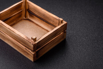 Empty wooden box for fruits or vegetables