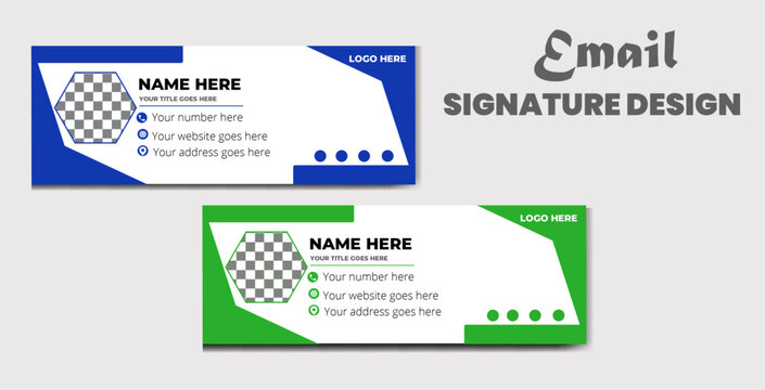 Corporate email signature template or email footer and personal social media cover Premium Vector