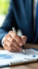 A thoughtful individual engaged in the act of writing on a blank piece of paper with a pen in a quiet and reflective setting