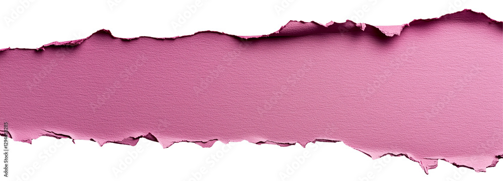 Poster torn paper texture: a mauve-pink rectangular hole in a piece of white paper, with a ragged, irregula