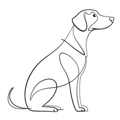Obraz premium Simple One-Line Dog Drawing in Black and White