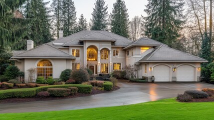 Elegant Home with Soft Lighting and Clean Lines