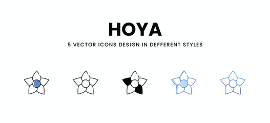 Hoya  vector icons set stock illustration