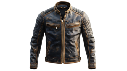 3D Render Leather Jacket, Distressed Style, Fashion, Apparel