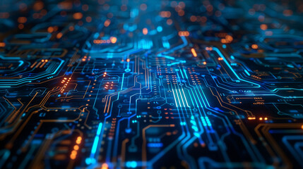 AI-Powered Digital Transformation Background with Glowing Data Nodes