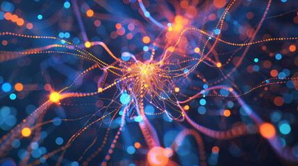 AI-Powered Digital Transformation Background with Glowing Data Nodes