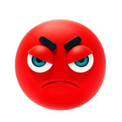 Red angry face emoji with furrowed brows and intense eyes