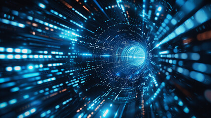 Obraz premium Cybersecurity and Data Protection Background with Glowing Security Layers