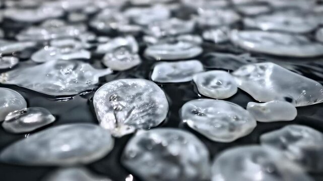 Salpa maggiore jellyfish floating on water surface