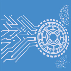 Futuristic 3D Grid Wire frame – Cyber Tech AI Network Background