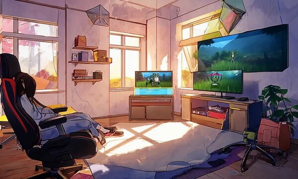 Green screen in a gamer environment
