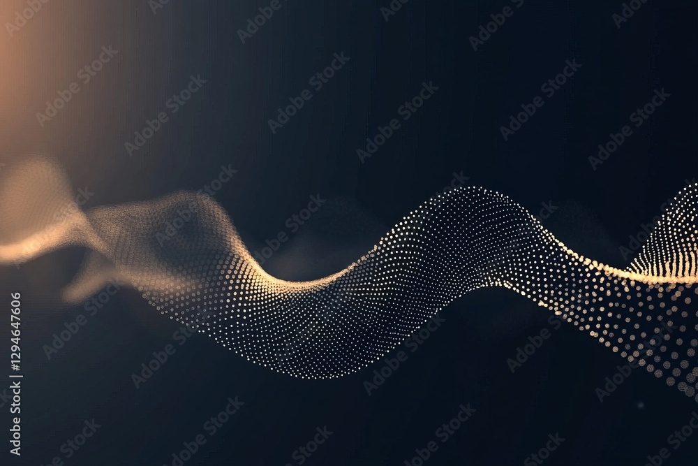 Poster futuristic abstract wave dot particle background isolate, abstract background with a wave of dots on