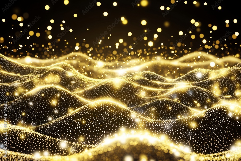 Poster futuristic abstract wave dot particle background isolate, abstract background with a wave of dots on