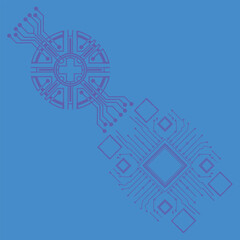 Futuristic 3D Grid Wire frame – Cyber Tech AI Network Background